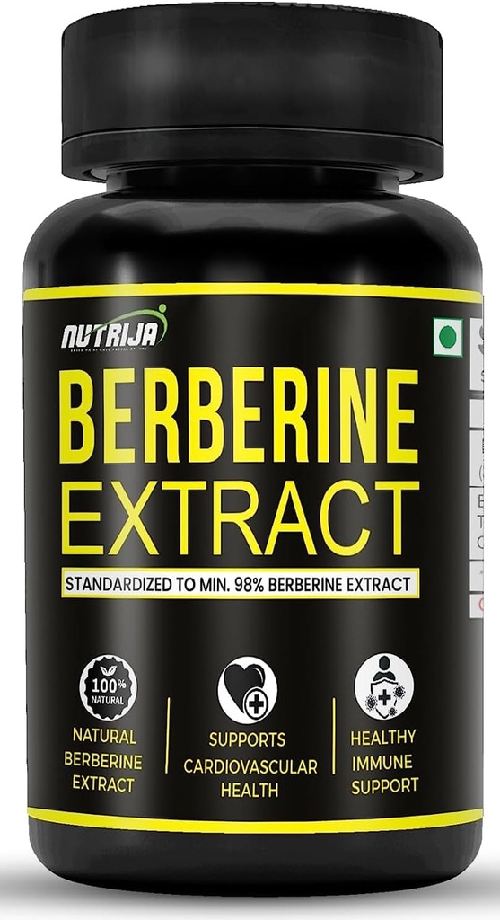 Berberine Extract 500mg Capsules Silencio Estándarizado para min 98% Berberine Extract Silencio Natural Berberine Extract Highly Purified & Bioavailable (120 cápsulas)