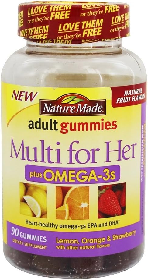Nature Made Multi pre ňu Plus Omega-3 dospelé Gumies, 90 Počet