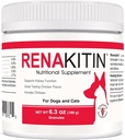 Renakitin Kidney Supplements for Dogs Cats - Contains Chitosan & Calcium Carbonate, Support Optimal Kidney Function, Great Tasting Chicken Flavor, 6.3 oz