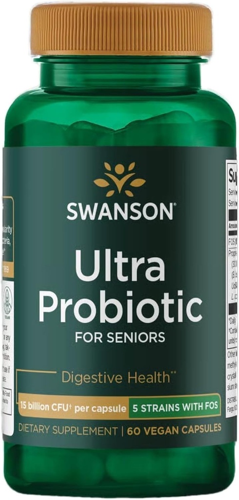 Swanson Ultra Probiotique pour Aînés 30 Million Cfu 60 Capsules de Veg