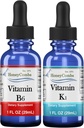 HoneyCombs bitamina B6 & K1 Drops - Liquid Pyridoxine & bitamina K Erauzi Veganentzat, Osasun orokorra onartzen du, GMO bitamina ez den Liquid extract, 1 fl oz