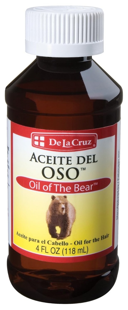 De La Cruz Oil of the Bear Beard Oil for Hombre - Aceite del Oso Brillantine para el cabello, bigote y barba