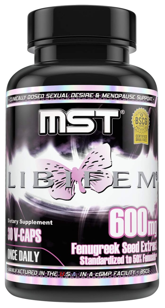 MST Libifem, Fenugreek Seed Extract Capsules, Boost Desire, Libido, Arousal and Satisfaction Plus Menopause Health Support, Supplement for Women, 30 Count, BSCG Certified Drug Free.