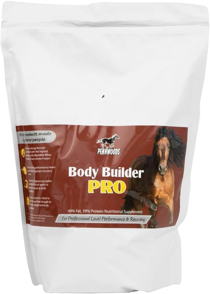 Pennwoods Body Builder Pro, supplemento di guadagno di peso di cavallo, Booster ad alta energia grassa Premium, con l'isolato di siero e concentrato di proteine, borsa 4lb
