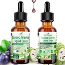 2 Pack Soursop Bitters נוזל אורגני Soursop לחלץ Multivitamin טיפות w. Sea Mos, Grape Seed, Elderberry, Unrefined Soursop שמן עבור העור, Immune Boost,ion Aid