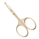 LIVINGO 3.75 "Factory Keamanan Kecil Gunting Rambut Hidung, Curved Blade dengan Tip Stainless Steel untuk Manicure Cuticle, Eibrow, Dry Skin (Emas)