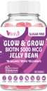 VITINITY Biotin 5000 Mcg Extra Strength Vegetarian (Vitamin B) Sugar-Free Supplement-Supports Healthier Hair & Skin - Women & Men 60 Veggie Sugar-Free Jelly Beans (30 Day Supply)