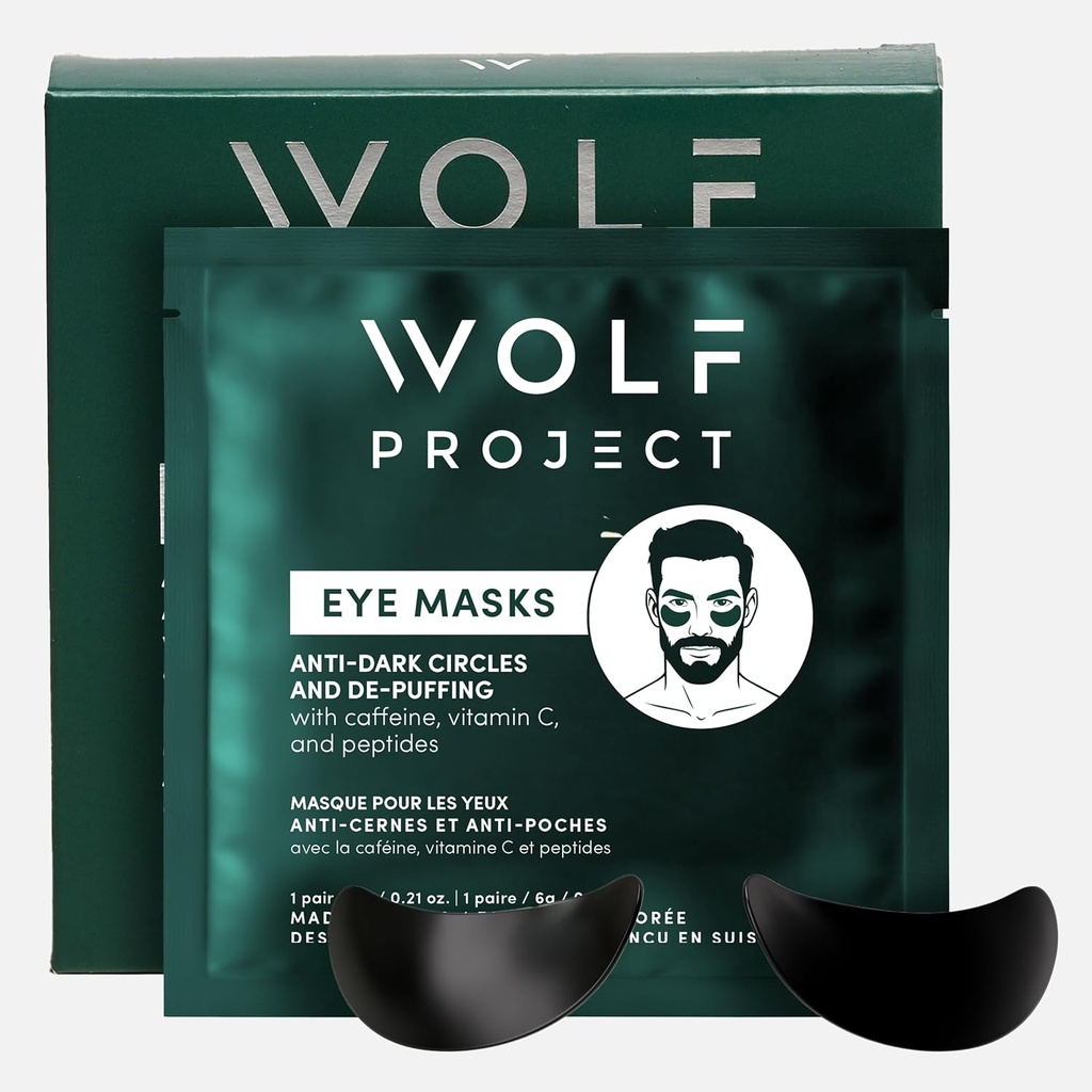 Wolf Project Under Eye Patches (5 ζεύγη) Για Σκοτεινούς Κύκλους, Puffy Eyes, και Wrinkles - Με Καφεΐνη, Βιταμίνη C και Πεπτίδες. Κάτω από Μάσκες Ματιών Μειώστε τα κουρασμένα μάτια και κάτω από τις σακούλες ματιών