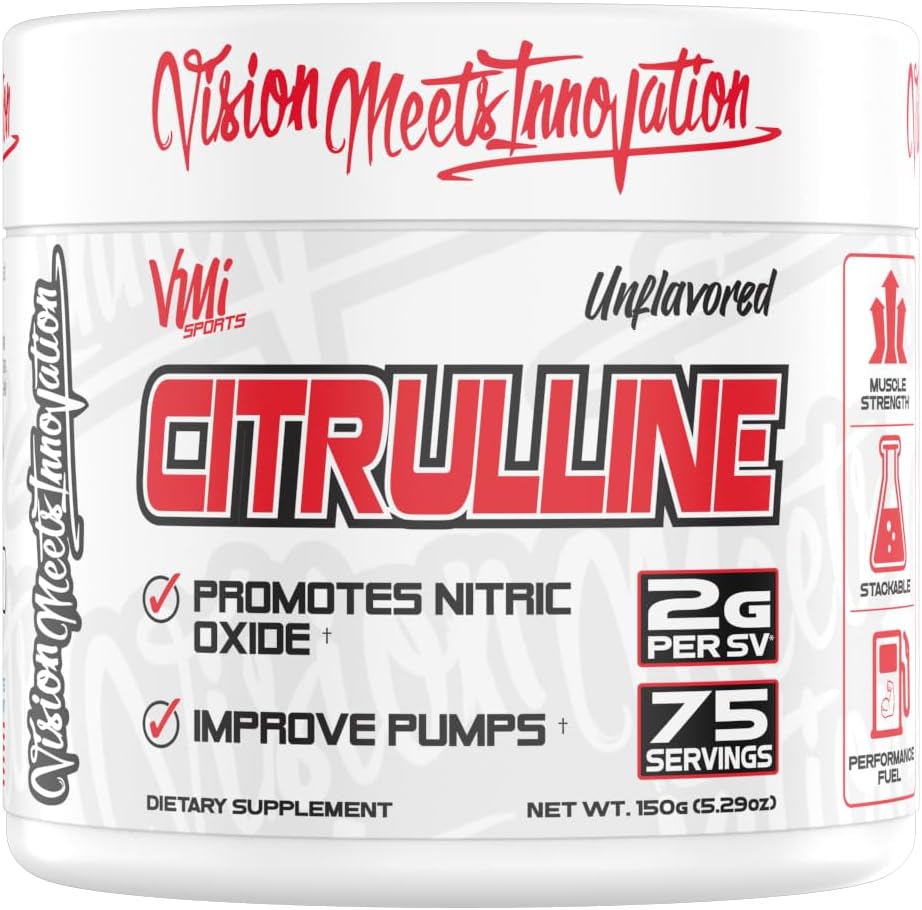 VMI Sports Citrulline Unflavored אבקת טהור L-Citrulline | קידום משאבות שרירים Nitric Oxide