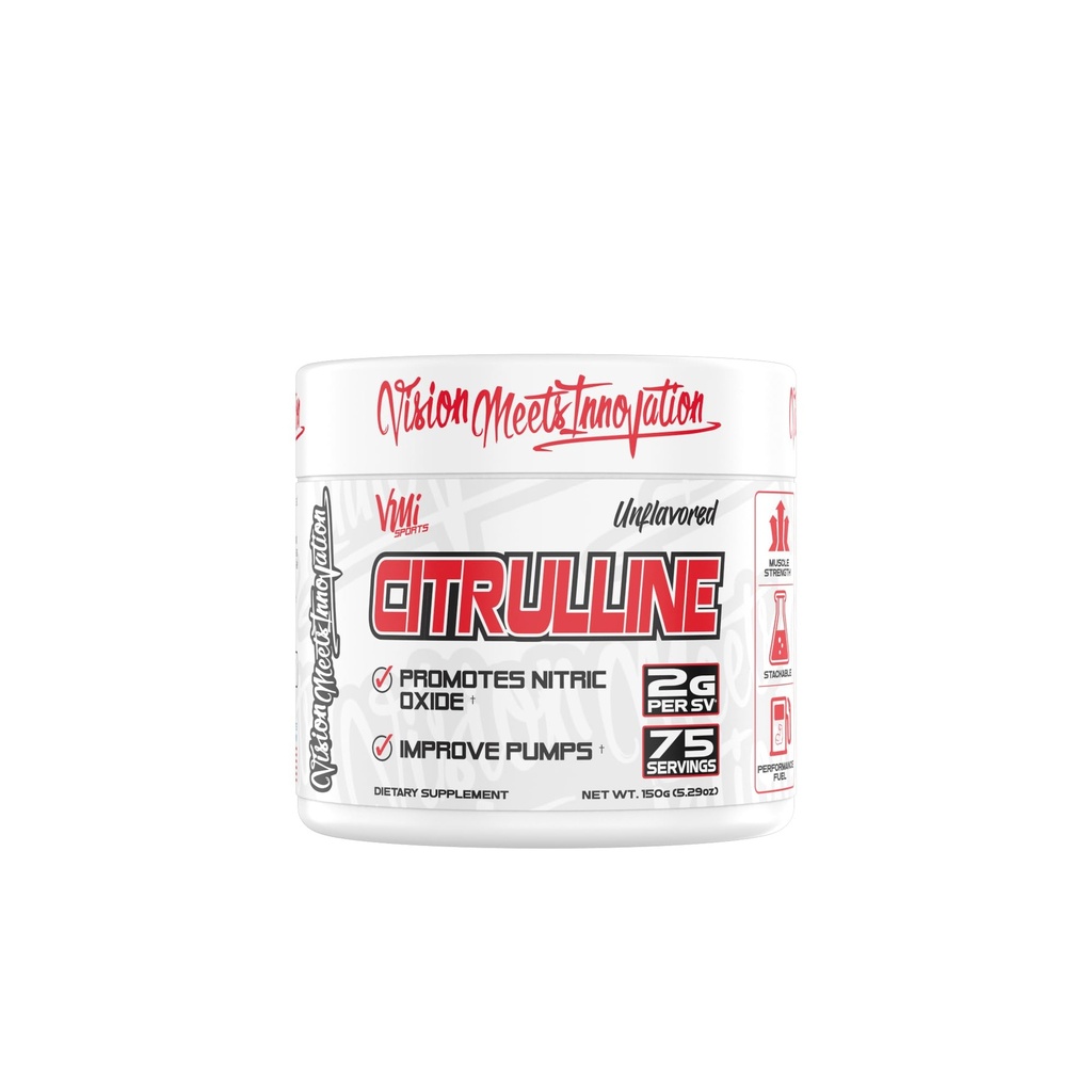VMI Sports Citrulline Unflavored Powder Pure L-Citrulline | Promote Nitric Oxide Muscle Pumps | 2 g per Serving – 75 Servings