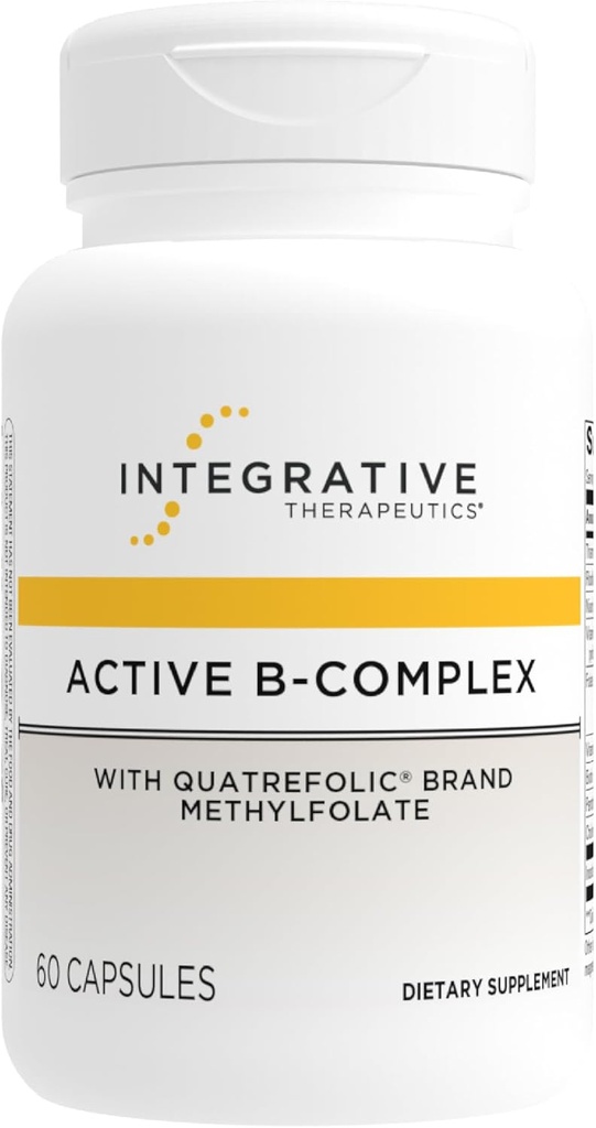 Therapeutics Active B-Complex - Cellular Energy & Heart Health Support B2, B6 eta B12 bitaminarekin - Nervous & Immune Systems* - Dairy-Free & Gluten-Free - 60 kapsulak