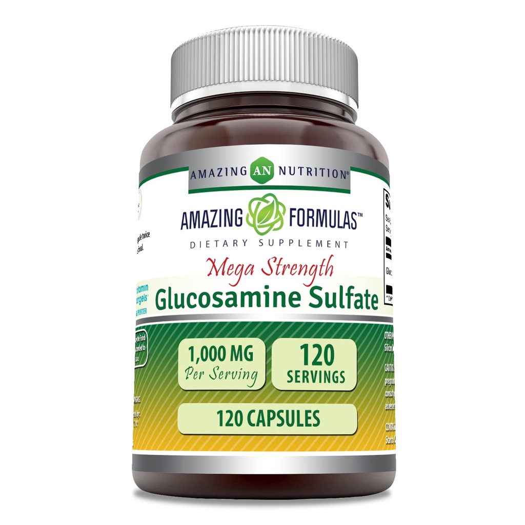 Amazing Formulas Glucosamine Sulfate 1000 mg Capsules Supplement | Non-GMO | Gluten Free | Made in USA (Unflavored)