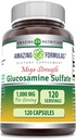פורמולה מדהימה Glucosamine Sulfate 1000 מ"ג תוספי תזונה | Non-GMO | Gluten Free | Made in USA (Unflavored)