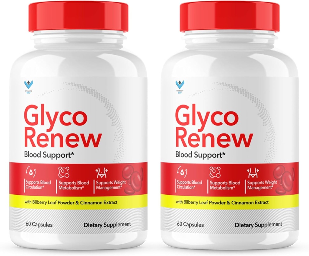 (2 упаковки) Glyco Renew Blood Support Supplement - Glyco Renew Pills Original Formula Glycogen Clean Advanced Extra Strength, Glycol Renewal Capsules Renewed Natural Ingredients (120 капсул)