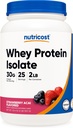 Nutricost Whey Protein Isolate (Zemeņu Acai, 2 mārciņas)