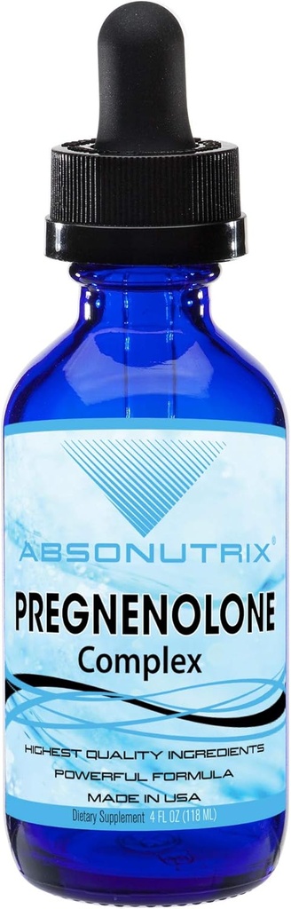 Absonutrix Pregnenolone Supplement 100mg, 4 Oz Vedelik, 200 Servings, Made in USA, Quick Absorption, Quality Potent Koostisosad, Kolmanda osapoole testitud, Non-GMO, GMP sertifitseeritud, Julmusevabad tooted