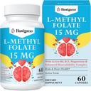 15mg L Methylfolate (5-MTHF) - 비타민 B6 및 B12-60 채식 캡슐과 농축 된 활성 Folic 산 - 비 GMO, 글루텐 프리