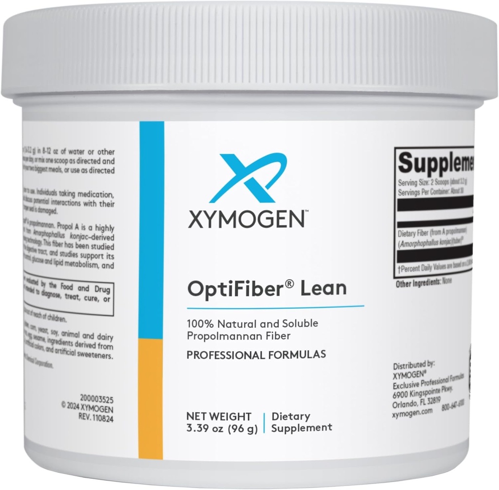 XYMOGEN OptiFiber Lean - 100% naravni in topni Propolmannan Fiber v prahu - podpira zadovoljstvo, holesterol Presnova, in zdravo Bowel gibanja (3,39 oz)