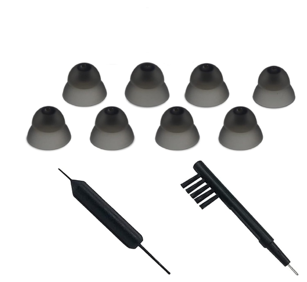 Hearing Aid Ear Domes Cleaning Tools Hearing Domes for Rebound Sure Fit Style RITE and Open Fit BTE Hearing amplifier with Brush Cleaner Suze 8PCS)