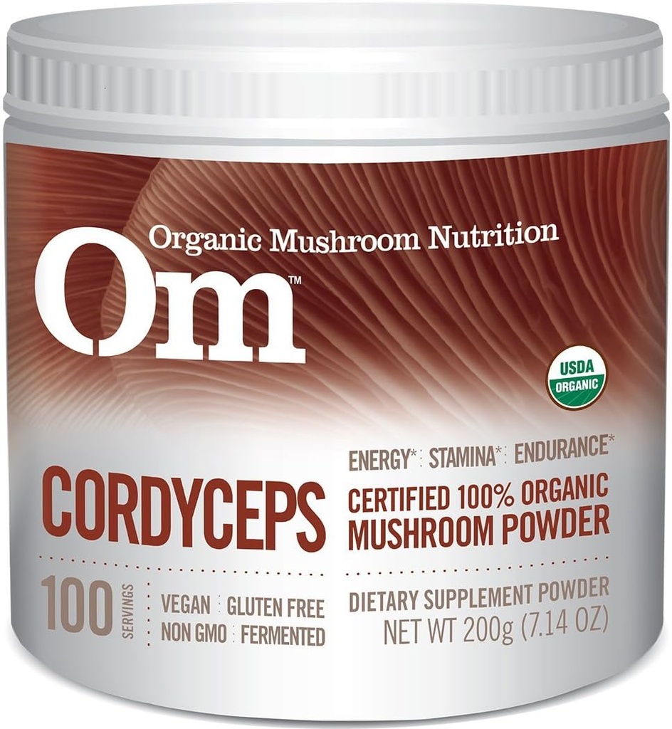 Om Organic Muchroom Super Foods, Cordieceps, 100 servations, servation and Concement Supplement, 7.05 Once (10).