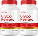 NutraRize (Pakiet 2 Glyco Renew Pills, Formuła All Natural Blood Support, Maksymalny suplement siły do utrzymania stabilnych poziomów, Twoja podróż w kierunku zdrowia, Oficjalne opinie (120 kapsułki)