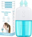 מערכת השקיה Nasal Irrigation עם 30 Saline Packets - Double Speed and Auto Waste Collection - Portable and Travel-Friendly Nasal Irrigator - Nasal Cleaner for Sinus Relief Nasal Rinse Machine