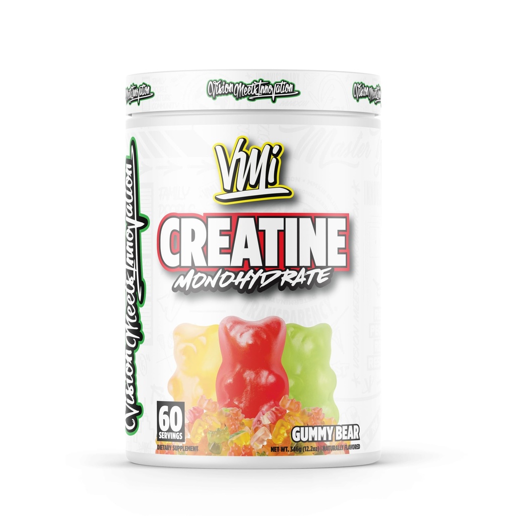 VMI Sports Creatine Monohydrate Powder Muscle Mass – Strength – Size – Power | 5 Grams per Serving (60 Servings, Gummy Bear)