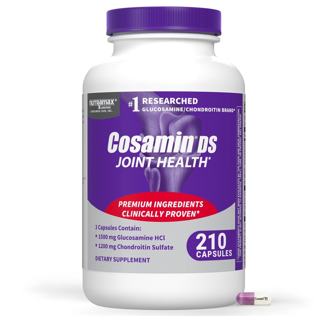 Nutramax Laboratories Cosamin® DS Joint Health Supplement with Glucosamine & Chondroitin for Adult Men & Women, Joint Supplement, 210 Capsules