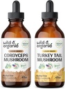 Cordyceps selvagem e orgânico tintura 4 fl oz & Turquia cauda cogumelo tintura 4 fl oz