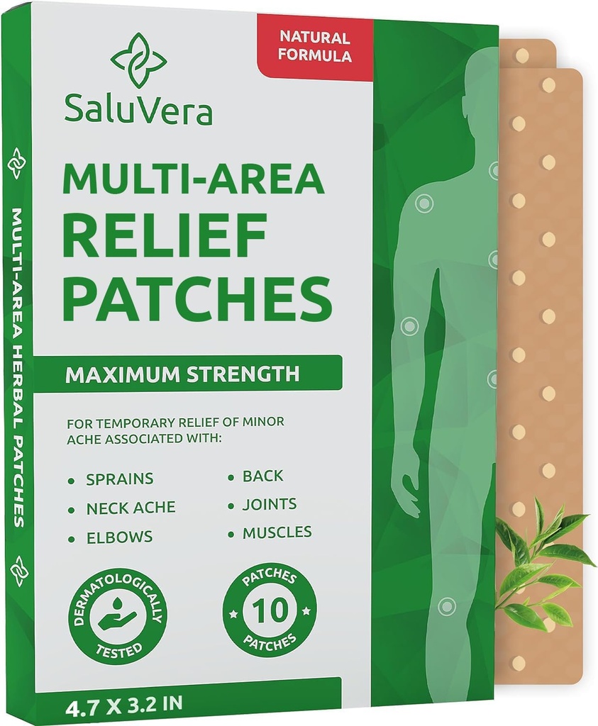 Patches - Extra grandes patches de calor - Músculo natural de força máxima e Relief Retropatches - Agir rápido, suave na pele, Hot Patches para trás, ombro, pescoço, joelho e pé, 10 Pack (L)