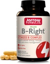 Jarrow Formulas B-Right - 100 капсул Veggie - Формула B-комплекса с низким содержанием витамина B - Поддержка энергии и метаболизма - Содействует здоровью мозга, сердца и сердечно-сосудистой системы - 100 сервировок