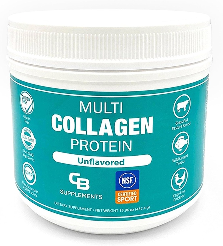CB Doplnky NSF Certified for Sport Multi kolagén Protein Powder Bone, Koža, vlasy, a spoločná podpora 