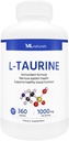 ML Naturals L- Taurinas 1000 mg 360 kapsulių. Nervų sistemos sveikatos ir antioksidantų parama, NSF- Sertifikuotas & cGMP- Kompliment.