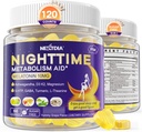 Melatonin 10 mg Gummees, éjszakai metabolikus gumik felnőttek, Crush Excess felhalmozás Míg pihenés, Promote Egészséges Zzzs, Magnézium, Ashwagandha, 5- HTP, GABA, 100% Drug Free, Sugar Free, 2Packs