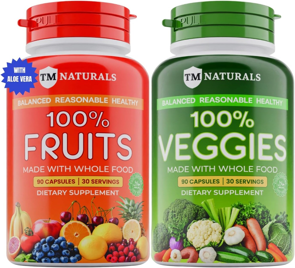 Kişilər və Qadınlar üçün Sosial və Veggies ekspert Vitaminləri - Super Fruits və Veggies Capsules Balanced Nutrition və Energy Levels - Bütün Natural Super Foods 90 Count (Paket 2)