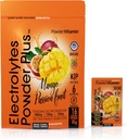 Prášokvitamín Electrolytes prášok Plus, Keto, Mango musionfruit, bez cukru, ružová himalájska soľ, 1000 mg draslíka, 120 mg vápnika, 120 mg horčíka, non-GMO, Zero kalórií, (16 hydratačných balíčkov)