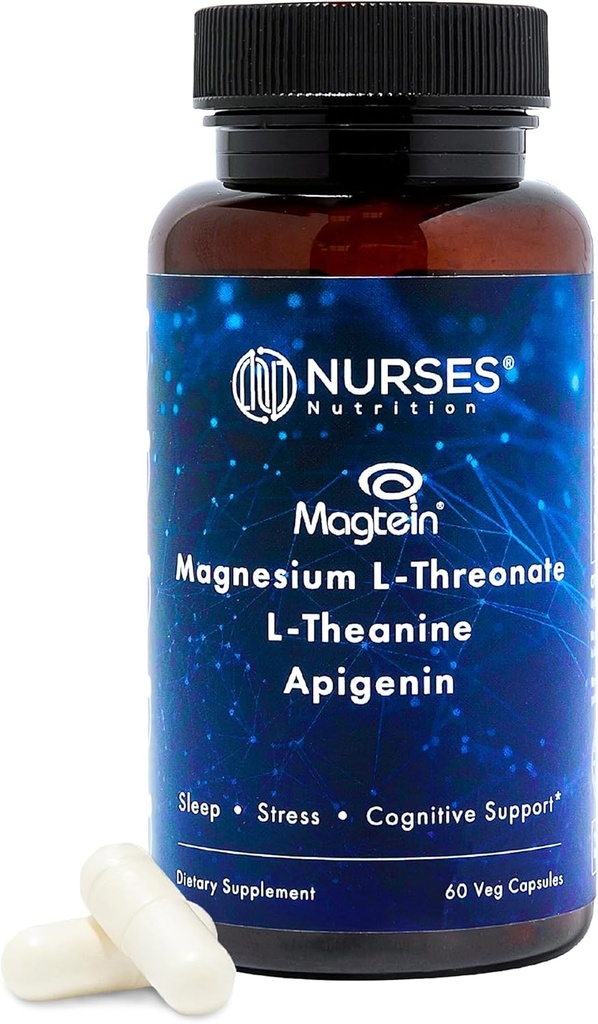 Estudiado clínicamente – Premium High Absorption Magnesium Sleep Supplement – Magnesium L-Threonate L-Theanine Apigenin – Sleep & Stress Support – Third Party Tested – Made in USA – Gluten Free