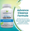 Naturlige Colon Cleanser Kapsler for lindring og Gut Cleanse Detox - Cascara Sagrada, Psyllium Husk & Bentonitt (60 Kapsler)