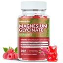 Magnesium Glycinate Gummies 1000mg, Sugar Free Magnesium Potassium Supplements Chewable for Adults with L-Threonate for Sleep, Body Support and Relaxation,90 Raspberry Gummies