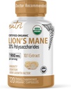 Nature 's Fusion Nutri Organic Lions Mane Supplement Kapsułki - 1900 mg, 10: 1 Dual Extraction, 120 Count - Mushroom Extract (Fruiting Body) - Trzecia strona Tested