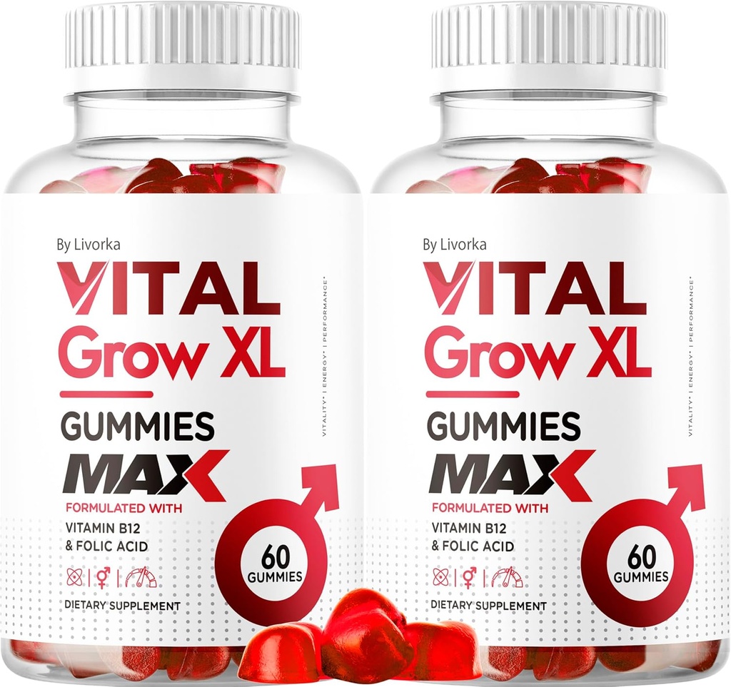 (2 Pack) Vital Grow XL Male Gummies - Mannen prestaties Gummies 1050MG Vital GrowXL Blend, Vital Growth Gummy Advanced Gomitas Formula, 120 Gummies voor 2 maanden