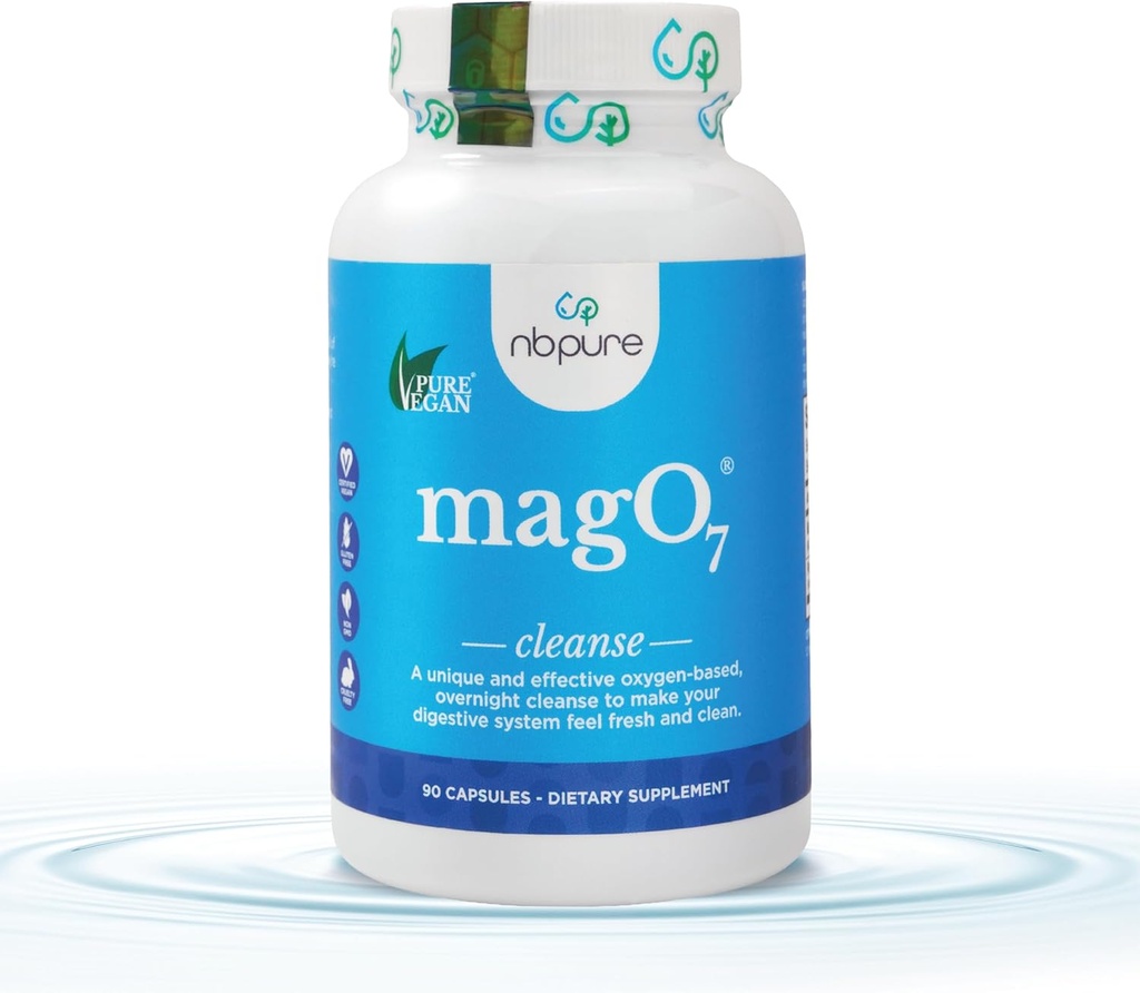 nbpure MagO7 - 自然 colon cleanse & Detox – 偶尔的便秘救济,工具软化,和对男女的布洛廷支持 – 氧化亚氮镁, 90 Capsules