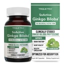 SoActive Ginkgo Biloba with GinkgoSelect® Phytosome | Clinically Studied Enhanced Absorption for Brain, Heart & Memory Support – 180 mg – Helps Maintain Circulation & Cognitive Health (60 Capsules)