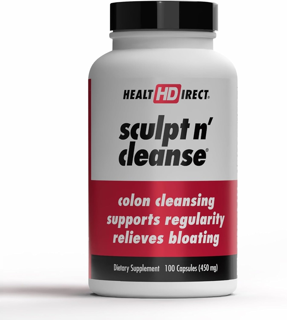 SAĞLI Sculpt n' Cleanse - Digestive Health & Daimilik üçün Herbal Colon Cleanse - Natural Detox & Gut Supplement Flush - 100 Veggie Capsules