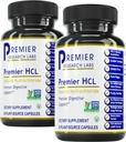 Premier Research Labs Premier HCL - Palīgvielas Nutrient Absorbcija un Gremošanas Funkcija - Kombinēt ar HCL aktivatora papildinājumu - Betaine HCL for Digestion - 90 augu izcelsmes kapsulas