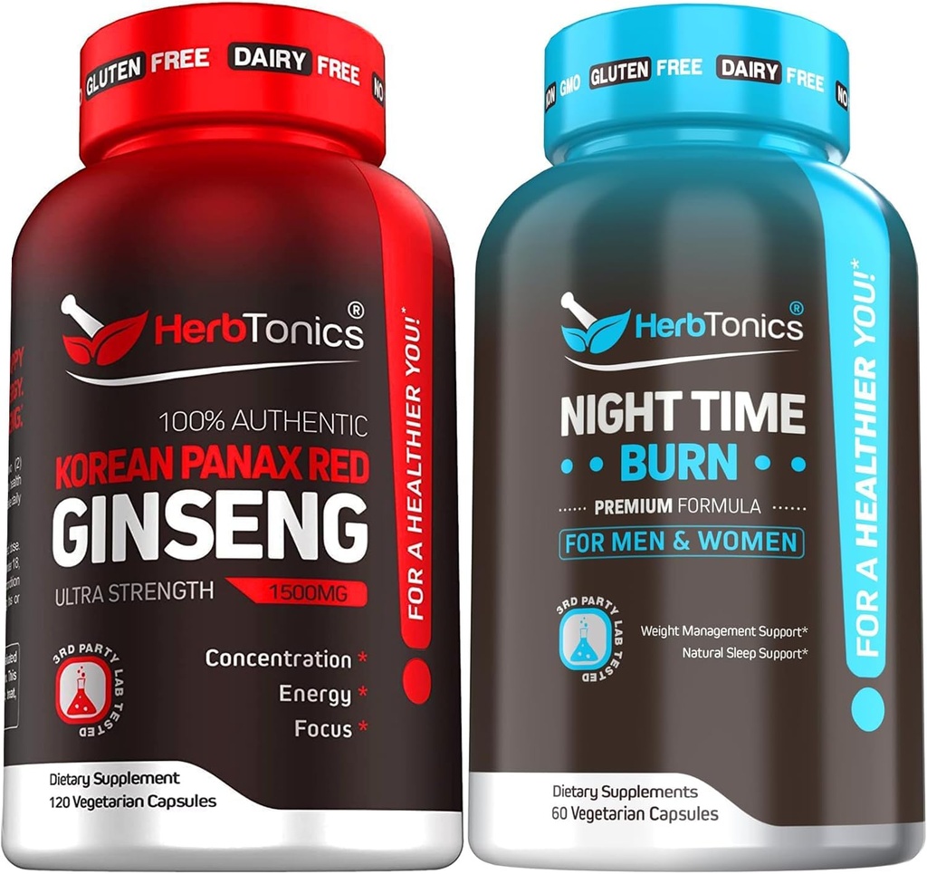 Koreya Red Panax Ginseng 1500mg - Enerji, Performans və Qadınlar üçün Yüksək Potensial Ginseng - Melatonin Sleep & Metabolism