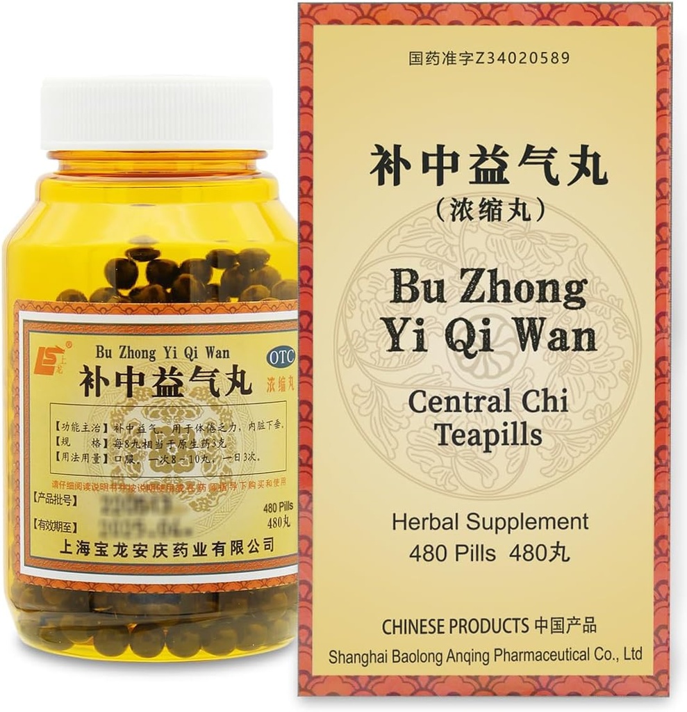 Bu Zhong Yi Qi Wan Herbal Supplement Pastile 480 ct (60 Servings, Economy Size), Central Chi Teapills, Suporturi Sanatate Splina si Stomac