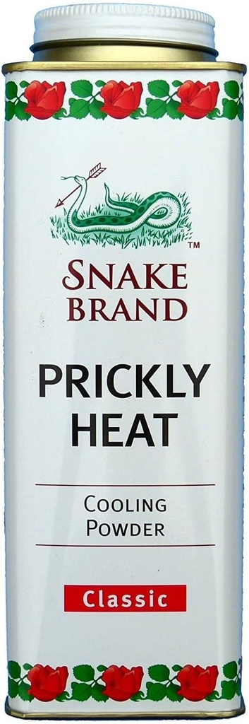 Snake Brand Prickly Heat Coling Powder for everyday Use - Anti-Chafing, Heat Rash Relief, Classic Original Scent (9.9 Oz / 280g)