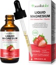 Magnesium Glycinate Liquid, Liquid Magnesium 1000Mg, Magnesium drops,Liquid Magnesium supplement, with Cellulose Fiber, Vitamin B6, C, D, Zinc, Digestive Health,Promotes chillation,No Sugar,2 Fl Oz
