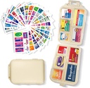 Pilleri Järjestäjä lääketieteen Tunnisteet 161 Labels Travel Daily Pill Container Mini Lääkkeet Järjestäjä Varasto Pill Organizer Travel Essentials Pill Case 7 Päivä (Beige, 1 pakkaus)